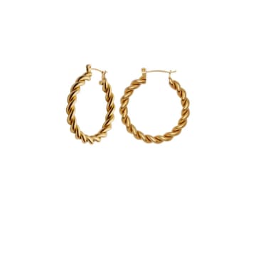 Shop Nordic Muse | Large Twist Hoop Earrings | Gold