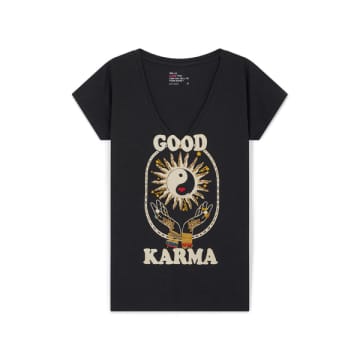 Shop Leon & Harper - Karma Tonton T Shirt Off Black