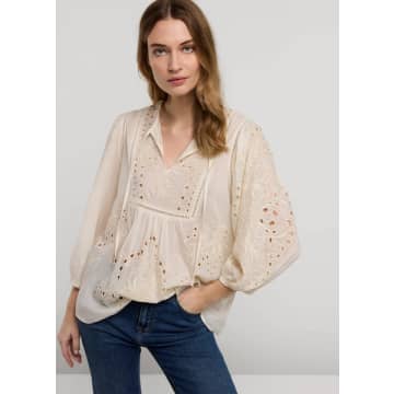 Summum Woman English Embroidery Top In Neutral
