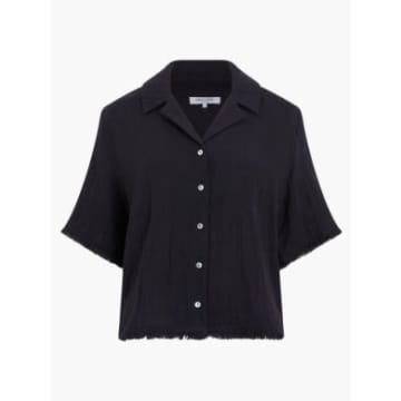 Shop Great Plains Fray Edge Detail Shirt In Black