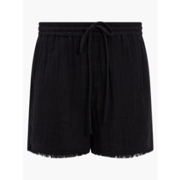 Shop Great Plains Fray Edge Detail Shorts In Black