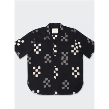 Kardo Ronen Convertible-collar Checked Cotton Shirt In Black
