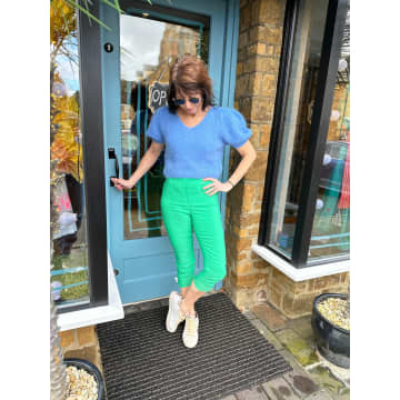 Robell Rose Cropped Trousers In Green