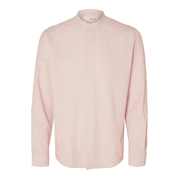 Chemises Manches Longues Regular New Linen Shirt Ls Band In Pink