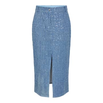 Shop Y.a.s. | Leodis Hw Midi Skirt In Blue
