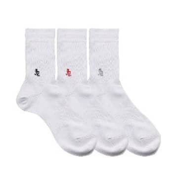Shop Gramicci Basic 3-pack Crew Socks (white)