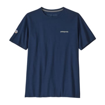 Shop Patagonia T-shirt Fitz Roy Icon Responsibili Uomo Lagom Blue