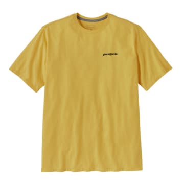 Shop Patagonia T-shirt P-6 Logo Responsibili Uomo Milled Yellow