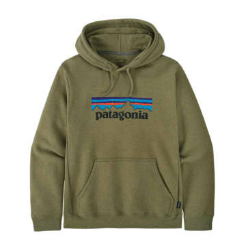 Shop Patagonia Maglia P-6 Logo Uprisal Hoody Buckhorn Green