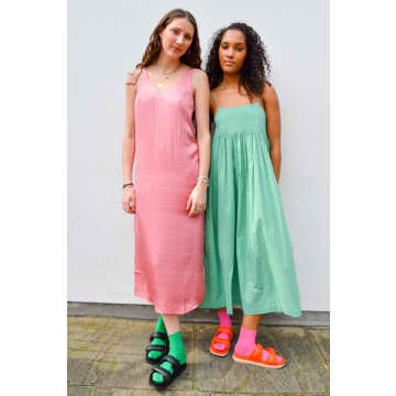 Shop Yerse Sateen Camisole Pink Dress