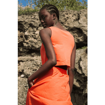 Shop Beaumont Organic Cece Coral Dress In Pink