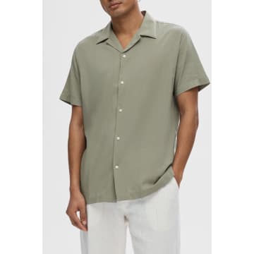Selected Homme Vetiver Reg Air Shirt In Green