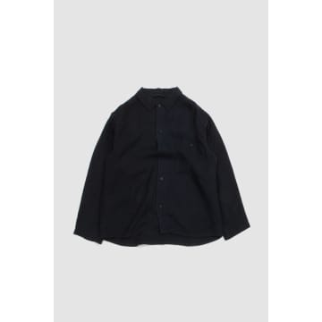 Document Linen French Shirt Navy In Blue