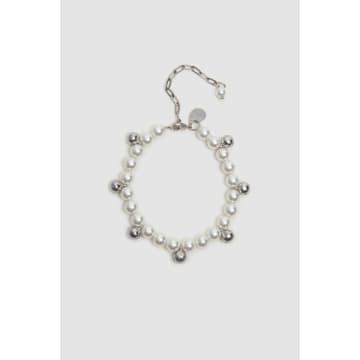 Simone Rocha Bell Charm And Pearl Bracelet In White
