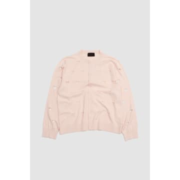 Simone Rocha Cut Out Love Heart Cardigan Rose In Pink