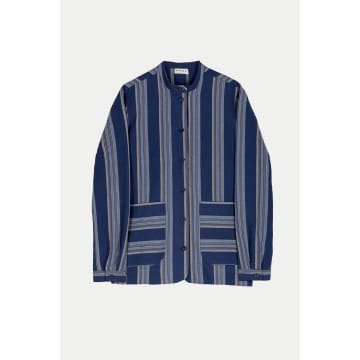 Apof Structured Stripe Delores Jacket In Blue