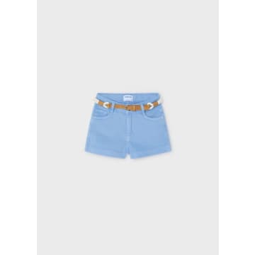 Mayoral Belted Shorts In Blue