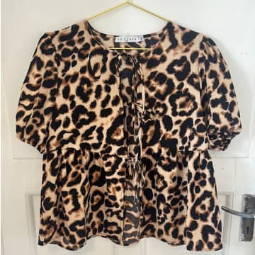 Every Thing We Wear By Clara Bow Tie Front Blouse Leopard Print In Animal Print