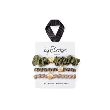 By Eloise Classic Camo Bangle Band Set In Green
