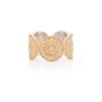 Anna Beck Contrast Dotted Multi-disc Ring In Gold
