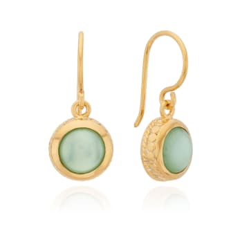 Anna Beck Green Quartz Drop Earrings In Gold