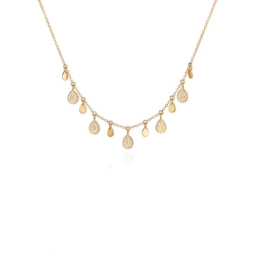Anna Beck Teardrop Charm Collar Necklace In Gold