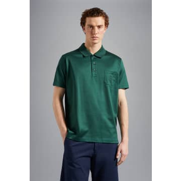Paul & Shark Men's Cotton Jersey Polo Shirt With Embroidered Logo In Green