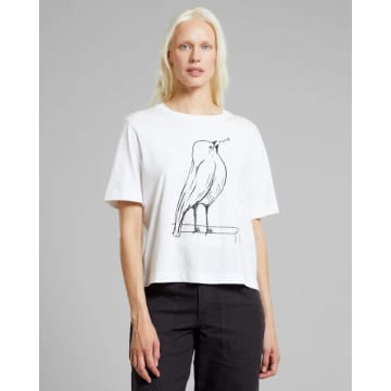 Dedicated Vadstena T-shirt F Bird In White