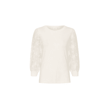 Kaffe Floria Jersey Blouse In Chalk From In White