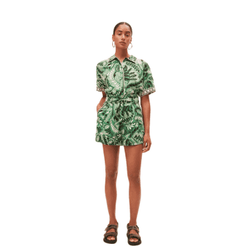 Suncoo Banny Shorts In Green Print From