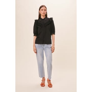 Suncoo Lupe Detailed Blouse In Black