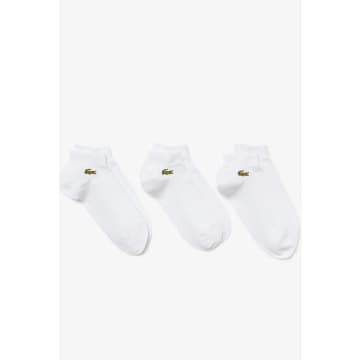 Lacoste Men's Pack Of 3 Pairs Of Low Sport Trainer Socks In White