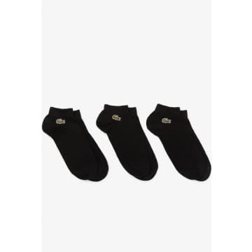 Lacoste Men's Pack Of 3 Pairs Of Low Sport Trainer Socks In Black