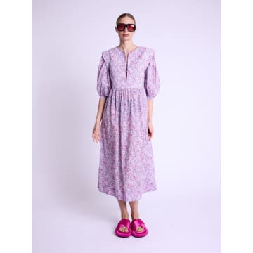 Berenice Matelassee Dress In Pink Liberty Print