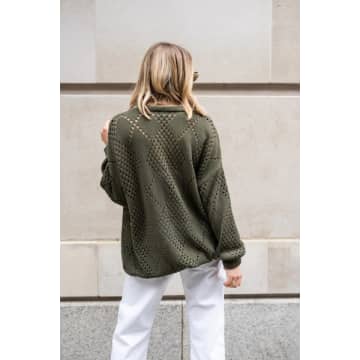 Libby Loves Florence Oversized Cardigan In Neutrals