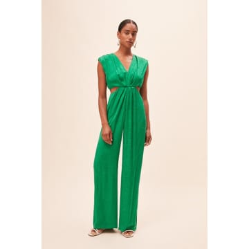 Suncoo Taylor Jacquard Jumpsuit In Green
