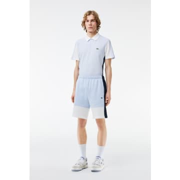 Shop Lacoste Men's Regular Fit Brushed Fleece Colourblock Jogger Shorts