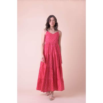 Handprint Dream Apparel Vanilla Strap Dress In Fucsia In Red