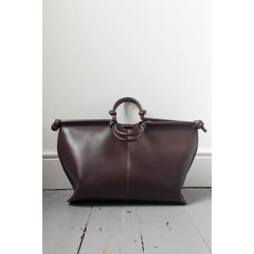 Soeur Amalfi Marron Leather Weekend Bag In Burgundy