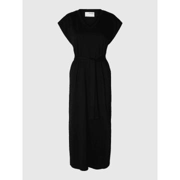 Selected Femme Essential V-neck Black Ankle Dress