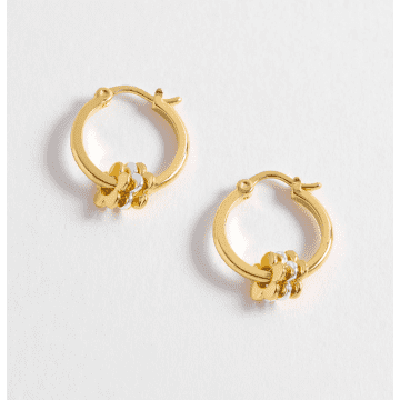 Estella Bartlett Multi Flower Hoop Earrings In Gold