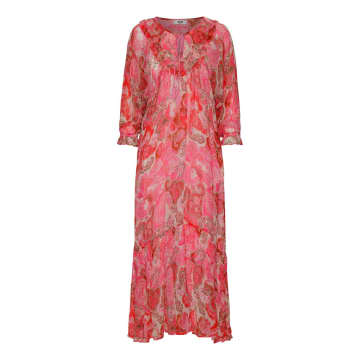 Molin Pink And Red Ivy Paisley Printed Womens Dress