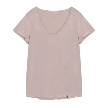 Cashmere-fashion-store The Shirt Project Organic Cotton Shirt V-neck Short-sleeved In Purple