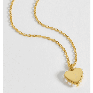 Shop Estella Bartlett Heart Side Pearl Pendant Necklace In Gold