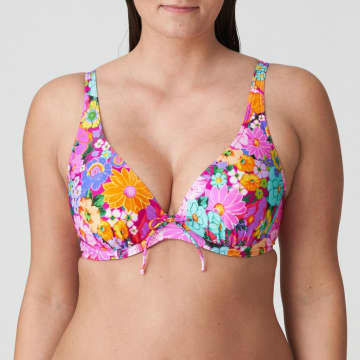 Prima Donna Najac Floral Plunge Bikini Top In Multi