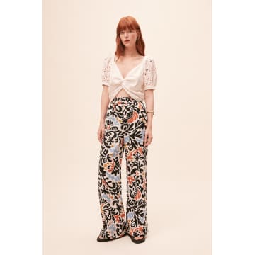 Suncoo Creme Jahel Womens Trousers In Multi
