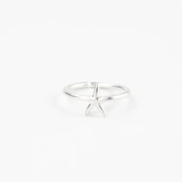 Shop Pineapple Island Starfish Adjustable Silver Ring In Metallic