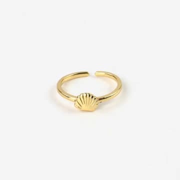 Shop Pineapple Island Shell Adjustable Ring In Gold
