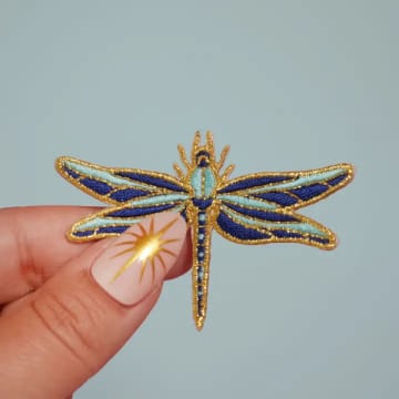 Malicieuse Dragonfly Iron-on Patch In Blue