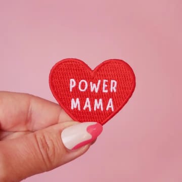 Malicieuse Power Mama Iron-on Patch In Red